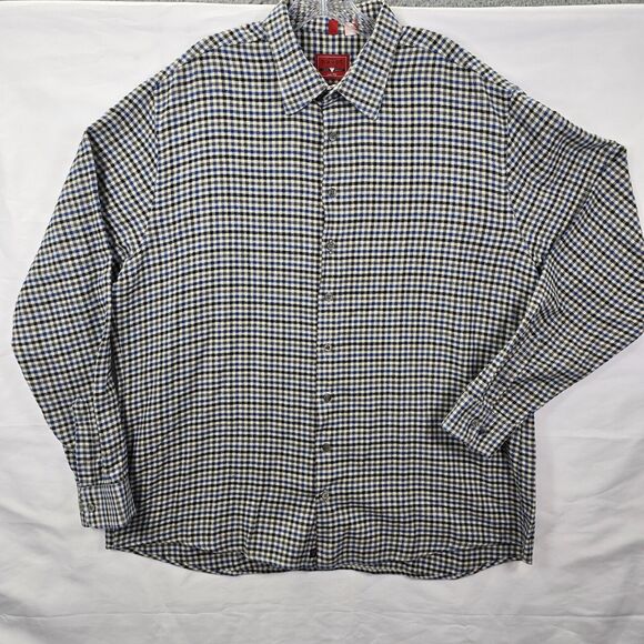 Haupt Men's Gray/Blue Plaid Button Up Long Sleeve Shirt Size 2XL 18 - Picture 1 of 13